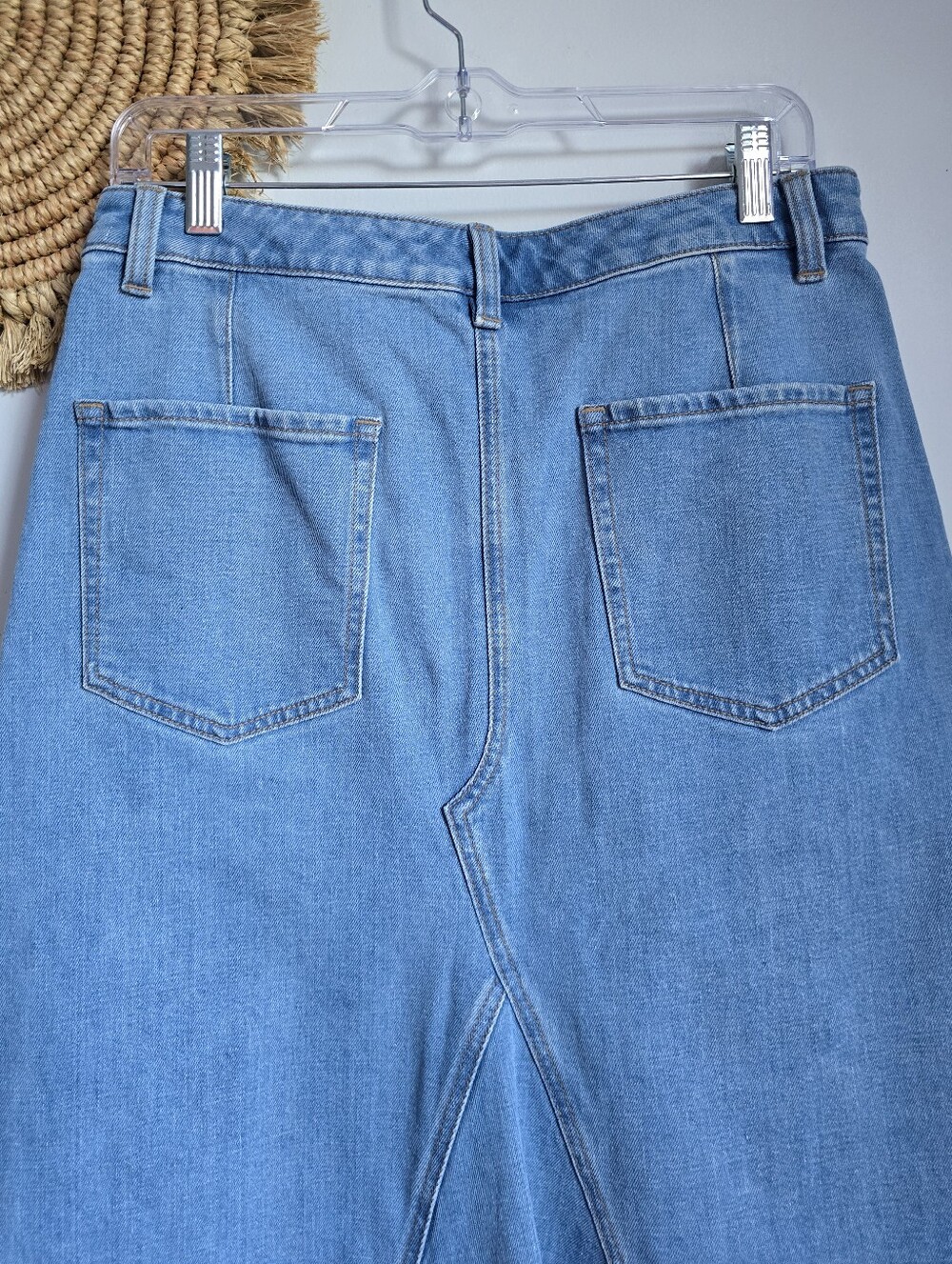 Banana Republic NEW Center Split Classic Denim Maxi Jean Skirt SZ 8 Western Chic - Picture 6 of 11